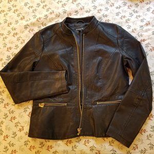 Jacket black faux leather Baccini